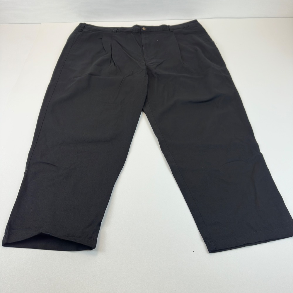Northwest Territory Big Man Pleated Cotton Pants Black 48x29 Work Casual Chinos